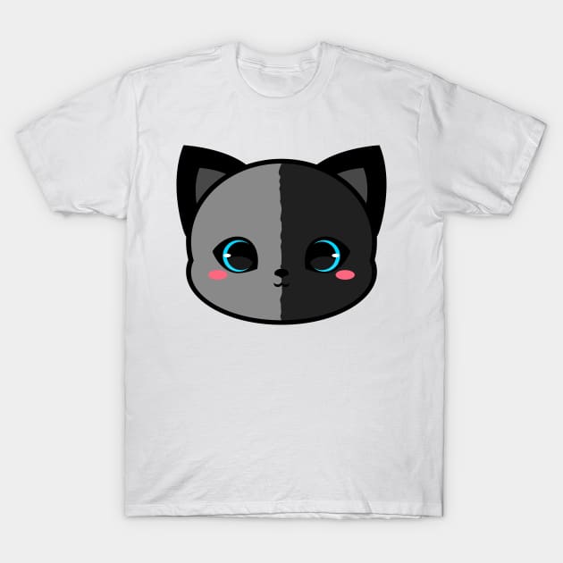 Cute Chimera Grey and Black Cat T-Shirt by alien3287